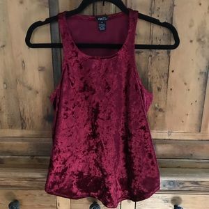Red velvet tank top